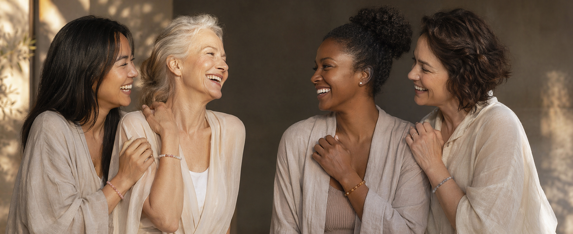 Women wearing Lumiclay crystal bracelets together